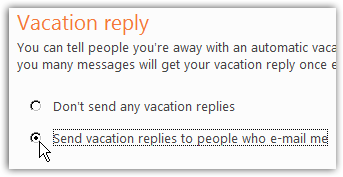 Enable automatic email replies