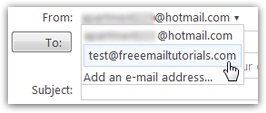 Send Hotmail emails using another email account