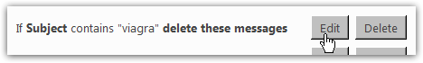 Edit email filters in Hotmail