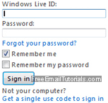 Windows Live Hotmail login page
