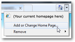 Customize homepage settings in Internet Explorer 7 or IE 8