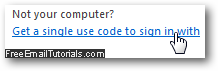 The new Hotmail sign in page allows for single-use code for account access