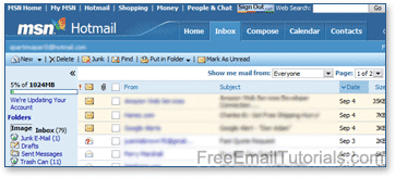 The old (Classic) Hotmail interface