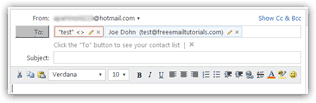 Hotmail email editor