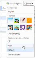 Hotmail reading pane settings