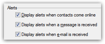 Configure alert settings in Hotmail Messenger