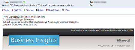 Hotmail email forward
