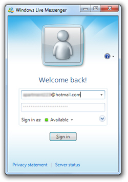 Hotmail Messenger successfully downloaded and installed on your computer