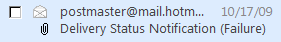Hotmail Delivery Status Notification (Failure)