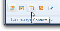Contacts icon and other buttons in Windows Live Mail