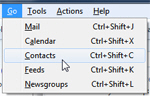 Use the menus or a keyboard shortcut to load your contacts in Windows Live Mail
