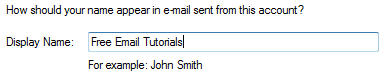 Type the display name for your Gmail email account