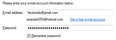 Type your Gmail account information in Windows Live Mail