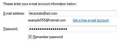AOL Mail account settings in Windows Live Mail