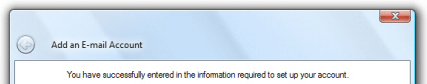 Successful Hotmail account setup in Windows Live Mail