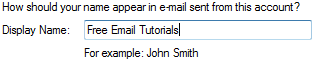 Supply the display name for your Hotmail account