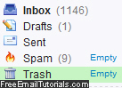 Deleted Items Trash folder in Yahoo Mail