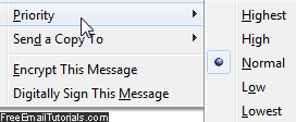 Five priority levels for email messages in Thunderbird