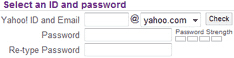 New Yahoo email address and password