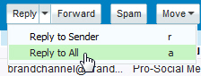 Reply to all command in Yahoo Mail