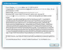 Sample email headers in Yahoo Mail