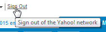Yahoo Mail sign out link