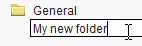 Hit Enter to create the new folder with the chosen name