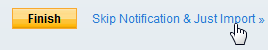 Skip Yahoo notification and complete the contacts import process