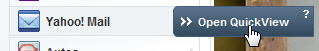 Yahoo Mail QuickView to preview new emails