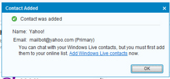 Yahoo has added a new contact