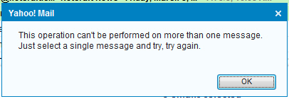 Yahoo Mail cannot print multiple emails at the same time