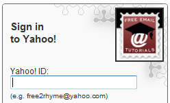 Yahoo Mail login form with a custom "Yahoo sign in seal"