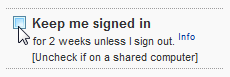 Make the Yahoo Mail sign in form remember your login information