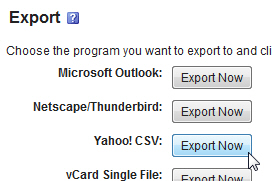 Choose a address book file format to export