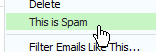 Mark an email as spam in Yahoo Mail