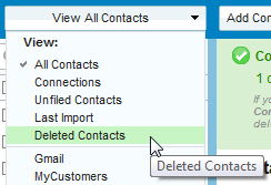 View deleted contacts for recovery purposes