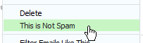 Mark an email as safe, and move it out of the Spam folder