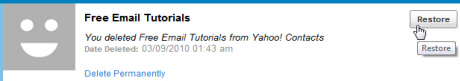 Undelete or restore a deleted contact in Yahoo Mail