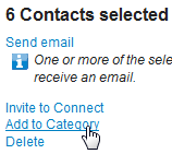 Add several contacts to the same category