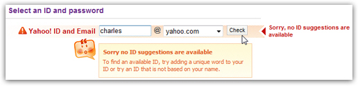 Yahoo Mail address not available