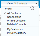 View your contacts by category