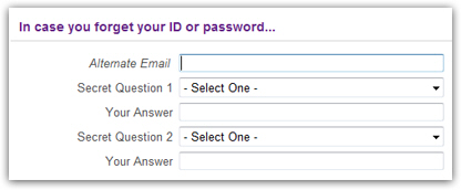 Password-recovery information for your new Yahoo Mail account
