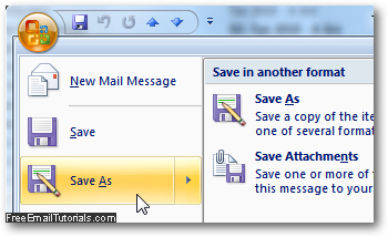 Save a Word 2007 or Excel 2007 document from Microsoft Outlook