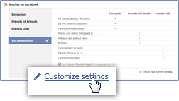 Customize the privacy settings and visibility or your Facebook profile picture photo
