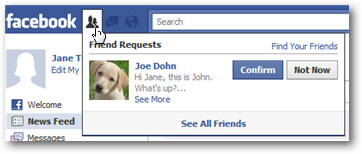 Pending friend requests in your Facebook profile