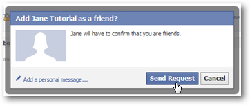 Send a friend request on Facebook
