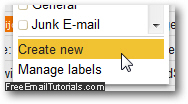 Create new label for multiple selected email messages