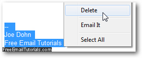 Manually delete your email signature in Gmail / Google Mail