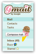 Sample colorful theme with custom pictures in Gmail