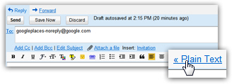 Switch to plain text in Gmail